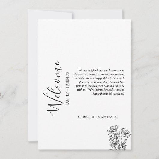 Invitation Accueil de mariage moderne & itinéraire de week-en (Devant)