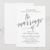 Invitation Accueil de parents, Calligraphie Noire, Mariage (Devant / Derrière)