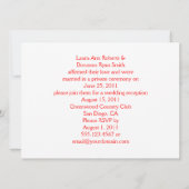 Invitation Accueil de style rétro à Las Vegas, réception uniq (Dos)