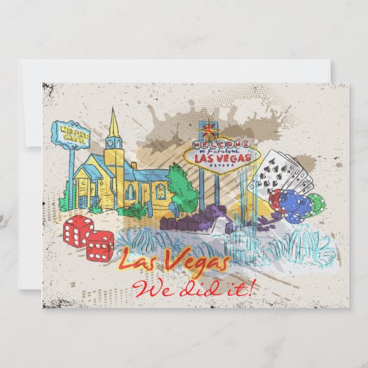 Invitation Accueil de style rétro à Las Vegas, réception uniq (Devant)