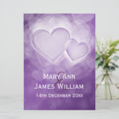 Invitation Accueil élégant Coeurs modernes Purple (Debout devant)