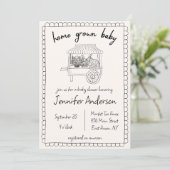 Invitation Accueil Grown Baby Baby shower tiré main (Debout devant)