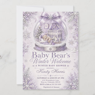 Invitation Accueil hivernal de Bébé ours Baby Shower d'hiver