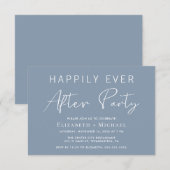 Invitation Accueil Mariage Bleu Dusty Chic Après La Fête (Devant / Derrière)