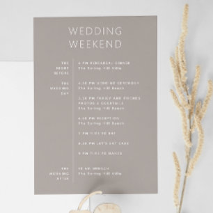 Invitation Accueil mariage. Calendrier de fin de semaine du c