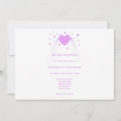 Invitation Accueil Mariage de Coeurs Violets (Dos)