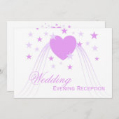 Invitation Accueil Mariage de Coeurs Violets (Devant / Derrière)