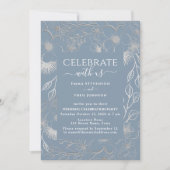 Invitation Accueil Mariage Dusty Bleu Argent (Devant)