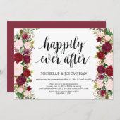 Invitation Accueil mariage Elopement Marsala rose (Devant / Derrière)