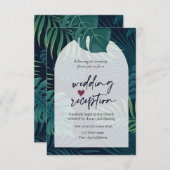 Invitation Accueil Mariage Feuille Palm Exotique (Devant / Derrière)