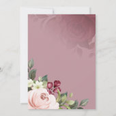 Invitation Accueil Mariage Fleurs Aquarelles (Dos)