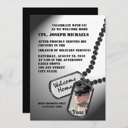 Invitation Accueil / Militaire (Devant / Derrière)