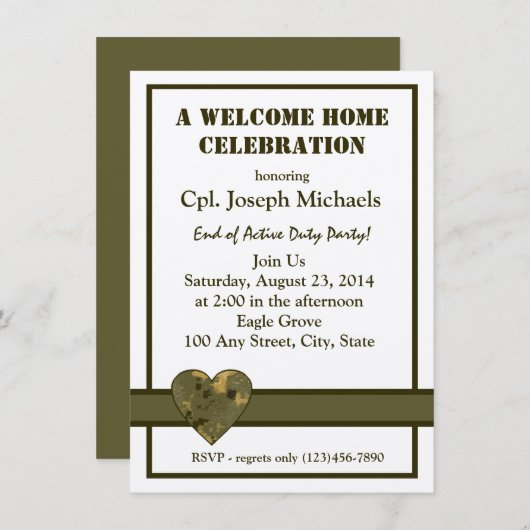 Invitation Accueil Militaire (Devant / Derrière)