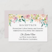 Invitation Accueil Pastel Été Floral Mariage (Devant / Derrière)