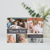 Invitation Accueil personnalisé Merci bébé photo Collage (Debout devant)