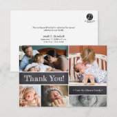 Invitation Accueil personnalisé Merci bébé photo Collage (Devant / Derrière)