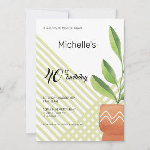 Invitation Accueil Plantes En Pots En Céramique Aquarelle