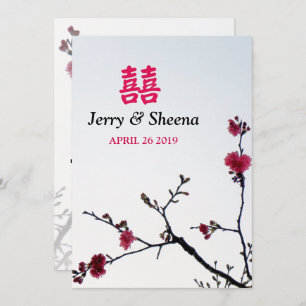 Invitation Accueil Printemps Sakura Double Mariage du bonheur
