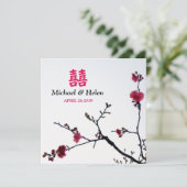 Invitation Accueil Printemps Sakura Double Mariage du bonheur (Debout devant)
