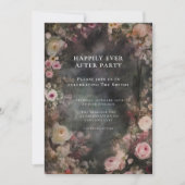Invitation Accueil Romantique de mariage floral Moody foncé (Devant)