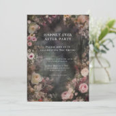 Invitation Accueil Romantique de mariage floral Moody foncé (Debout devant)