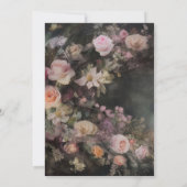 Invitation Accueil Romantique de mariage floral Moody foncé (Dos)