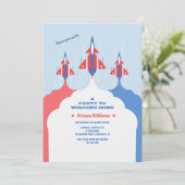 Invitation Accueil rouge et bleu de la Force aérienne (Debout devant)