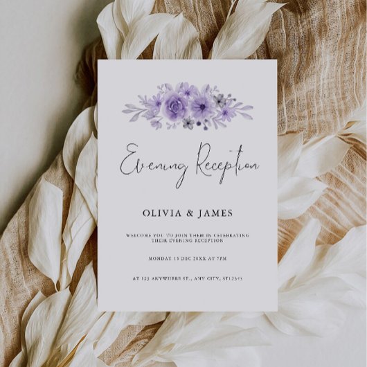 Invitation Accueil Soirée Mini Et Élégante Violet