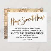 Invitation Accueil Sweet Home Écriture manuscrite Gold Motif (Devant / Derrière)