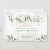 Invitation Accueil Sweet Home Verdure Gold House Party (Devant)