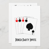 Invitation Aces Design Poker Party (Devant / Derrière)