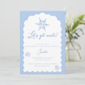 Invitation Acheter Nauti Blue Nautical Bachelorette Week-end (Debout devant)