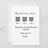 Invitation achetez une boisson à la mariée scannez le code QR (Dos)