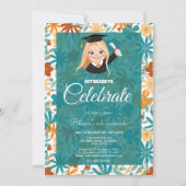 Invitation Acier naturel bleu superposition Fleur sauvage Gra (Devant)