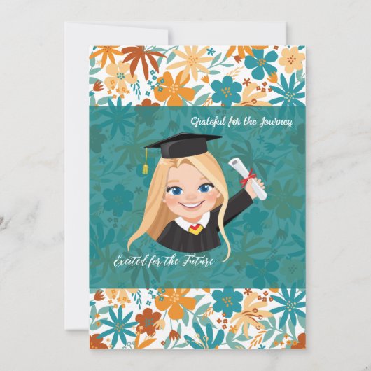 Invitation Acier naturel bleu superposition Fleur sauvage Gra (Dos)