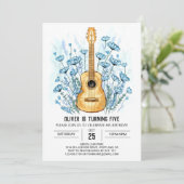 Invitation Acoustique Whimsical Guitar Boy Anniversaire (Debout devant)