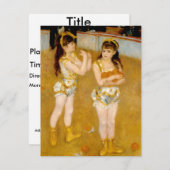 Invitation Acrobates de Renoir au Cirque Fernando (1879) (Devant / Derrière)