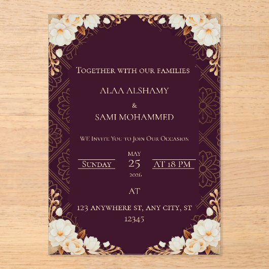 invitation acryl uitnodigingen (Voorkant)