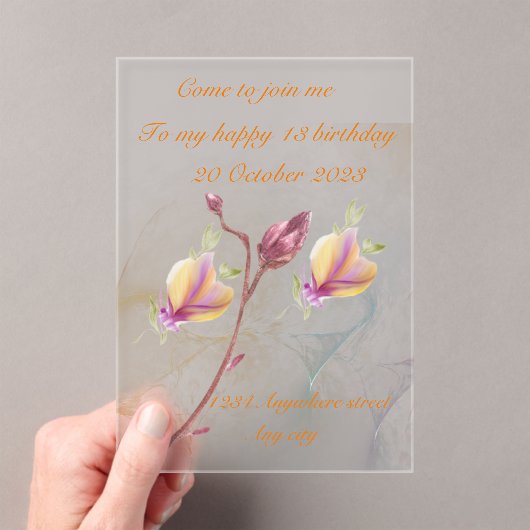 Invitation Acrylique (In situ (ordinateur de poche))