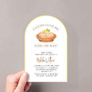 Invitation Acrylique Baby Shower Cutie Pie Lemon