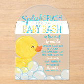 Invitation Acrylique Baby shower en caoutchouc uni (Recto)