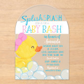 Invitation Acrylique Baby shower Fille Caoutchouc (Recto)