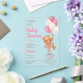 Invitation Acrylique Baby shower Fille Ours Teddy (Insitu (Mariage))