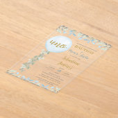 Invitation Acrylique Baptême Espagnol Avec Ballons (Poser)