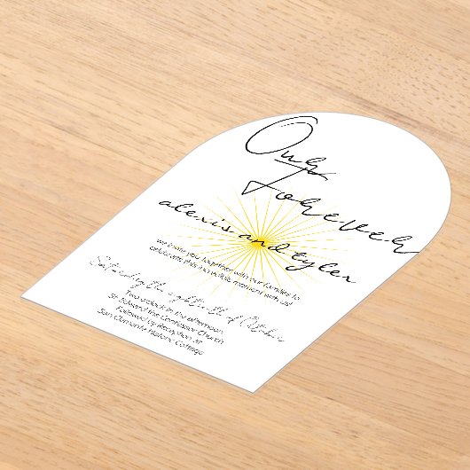 Invitation Acrylique Blanche - Conception Soleil M (Poser)