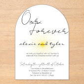 Invitation Acrylique Blanche - Conception Soleil M (Recto)