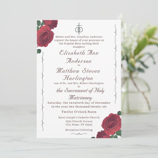 Invitation Acrylique Catholique Rose (Debout devant)