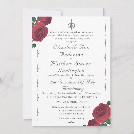 Invitation Acrylique Catholique Rose