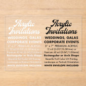 Invitation Acrylique Claire De 15 Mil (Paysage) (Recto)