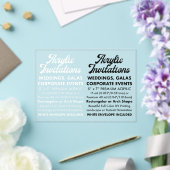 Invitation Acrylique Claire De 15 Mil (Paysage) (Insitu (Mariage))